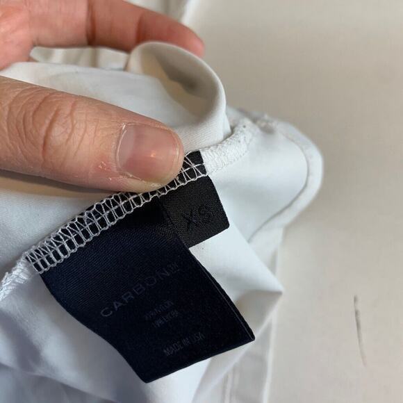 Carbon38 Tank Top Womens XS Extra Small Off White Mock Smooth Sleeveless Cropped - Picture 10 of 13